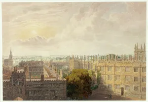Radcliffe Library Prints: View From Radcliffe Library, n.d. Creator: Frederick Mackenzie