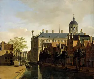 Canal Prints: View of the Ratshuis in Amsterdam, 1670. Creator: Gerrit Berckheyde