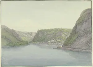 Rhine Prints: View into the Rhine Valley, with Sankt Goar on the right