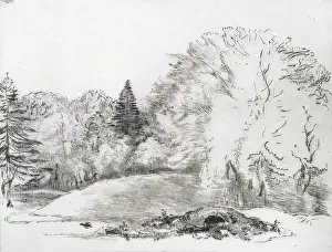 1826 Prints: View in Richmond Park, A Small Bridge to the Right, c1826. Creator: Andrew Geddes