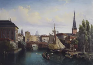 Palm Gustaf Wilhelm Prints: View of the Riddarholmskanalen, Stockholm, 1835, 1880. Creator: Gustav Wilhelm Palm