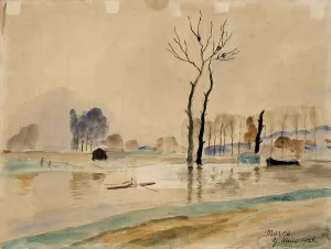 View of the river Marne, 1922. Creator: Yrjö Aleksander Ollila