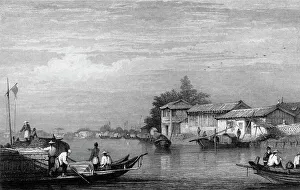 Roberts Emma Prints: View on a River near Canton, 1834. Creator: Samuel Prout