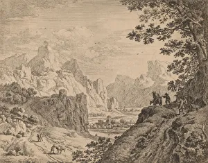 Etching On Laid Paper Gallery: View of the River Rhine. Creator: Jan van Aken