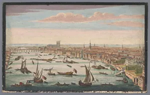 Somerset House Prints: View of the River Thames and the City of London viewed from the northwest side