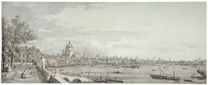 Pauls Cathedral Gallery: View of the River Thames, London, c1750. Artist: Canaletto