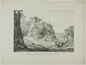 Charles Philibert De Lasteyrie Prints: View of the Road from Cascatelles to Tivoli, 1817. Creator: Claude Thiénon