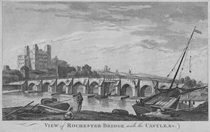 View of Rochester Bridge with the Castle, &c, 1779. Creator: Unknown