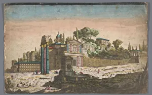 Prepared Paper Prints: View of the Roman Forum in Rome, 1700-1799. Creator: Anon