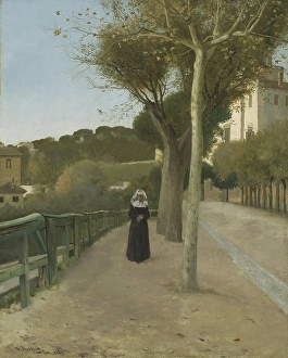 Treelined Prints: View from Rome, 1882. Creator: Christian Skredsvig