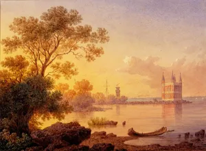Peterhof Prints: View on the Rose pavillion (Ozerki) in Peterhof