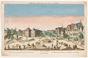 Boulevard Prints: View of the RossMarkt in Frankfurt am Main, 1700-1799. Creator: Anon