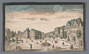 Boulevard Prints: View of the RossMarkt in Frankfurt am Main, 1700-1799. Creator: Anon