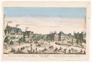 Daumont Jean Francois Prints: View of the Rossmarkt in Frankfurt am Main, 1745-1775. Creator: Anon