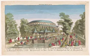 Masked Ball Prints: View of the Rotunda and the Chinese Pavilion on the Canal in London's Ranelagh Gard