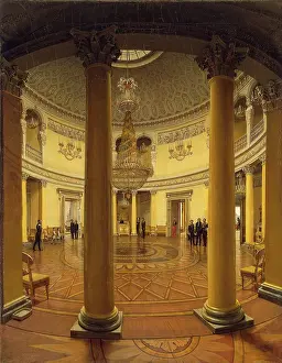 Neoclassical Prints: 'View of the Rotunda in the Winter Palace', 1834. Creator: Yefim Tuharinov