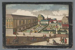 View of the Royal Palace and monastery of the Friars Minor Capuchins in Wroclaw, 1742-1801. Creator: Anon