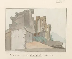 Derelict Prints: View of Ruin, so-called Castel Vecchio, in Avellino, 1778. Creator: Louis Ducros