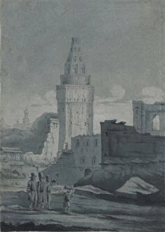 View of the ruins caused by a bomb explosion in the Moscow Kremlin during the retreat
