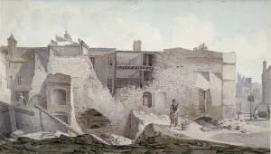 Robert Blemmell Prints: View of the ruins of part of the Priory of Holy Trinity, Aldgate, City of London, 1824