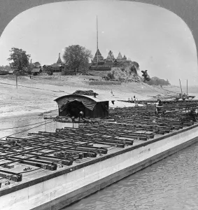 View of Sagaing from the Irrawaddy River, Burma, 1908. Artist: Stereo Travel Co