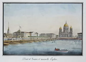 Neva Collection: View of the Saint Isaacs Bridge in Petersburg, 1824