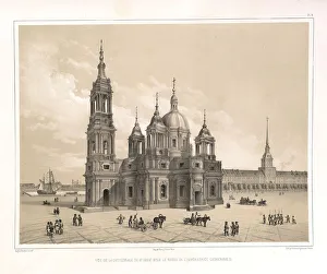 Montferrand Prints: View of the Saint Isaacs Cathedral at the Time of Catherine II (From: The Construction of the Saint Isaacs Cathedral)