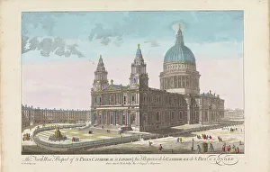 Christopher Wren Prints: View of Saint Paul's Cathedral in London seen from the northwest side