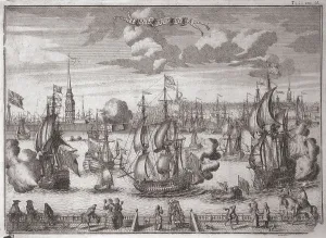 View of Saint Petersburg, 1727. Artist: Zubov, Alexei Fyodorovich (1682-after 1750) View of Saint Petersburg, 1727. Artist: Zubov, Alexei Fyodorovich (1682-after 1750)