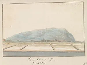 Salt Flats Prints: View of the salt pans of Trapani, 1778. Creator: Louis Ducros