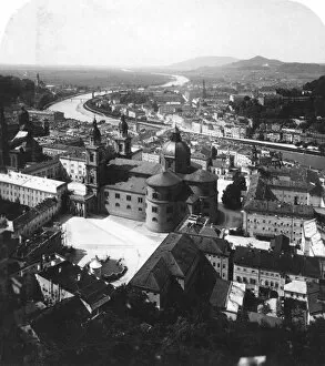Images Dated 6th February 2008: View of Salzburg from the Hohensalzburg Fortress, Salzburg, Austria, c1900. Artist: Wurthle & Sons