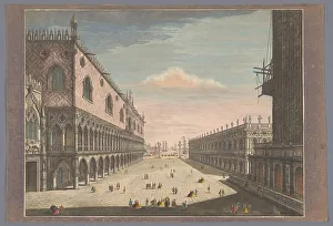 Vanishing Point Prints: View of San Marco Square in Venice, 1745. Creator: Thomas Bowles