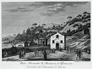 Engraved Collection: View of Sao Miguel Settlement in Brazil, 1813. Creator: Ivan Ivanovich Kolpakov