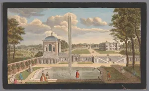 Garden Design Prints: View of the Schloss Moritzburg, 1752. Creator: Anon
