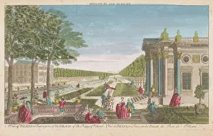 Vanishing Point Prints: View of the Schloss Pillnitz, 1752-1799. Creator: Anon