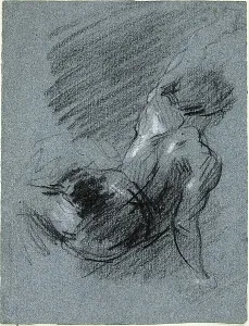 Defiant Prints: Back View of Seated Figure, Lifting Left Arm, n.d. Creator: Jean-Baptiste Carpeaux