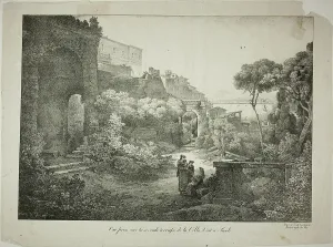 View From the Second Terrace of the Villa d'est at Tivoli, 1817. Creator: Claude Thiénon