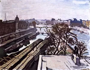 Marquet Collection: View of the Seine and the Monument to Henry IV, c1906. Artist: Albert Marquet