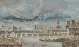 Bosse Abraham Prints: View of the Seine from the Pont Rouge