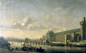 Quay Collection: View of the Seine with the South Facade of the Louvre Gallery, Paris, 1660. Artist: Reinier Zeeman