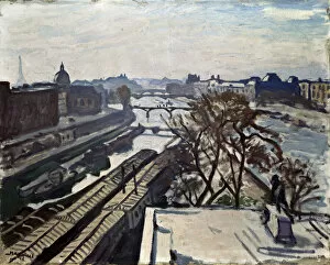 Marquet Collection: View of the Seine and the Statue of Henry IV, c1906. Artist: Albert Marquet