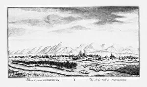 Chirikov Collection: View of Selenginsk, ca 1735. Artist: Lursenius, Johann Wilhelm (1704-1771)