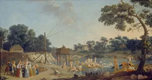 Nude Women Collection: View of the Serebryanichesky Bath Houses in Moscow, 1796. Artist: Barthe, Gerard