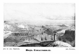 Battle Of Sevastopol Gallery: View of Sevastopol, 1855. Artist: Seryakov, Lavrenty Avksentyevich (1824-1881)