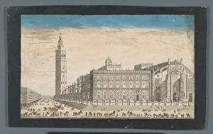 Prepared Paper Prints: View of Sevilla Cathedral, 1745-1775. Creator: Anon