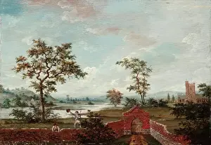 Brick Prints: View on The Shannon, 1792. Creator: John Cranch