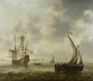 Mauritshuis Prints: View of Ships on a River. Creator: Jacob Bellevois