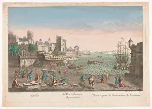 Daumont Jean Francois Prints: View of a shipyard, 1745-1775. Creator: A Fantonne