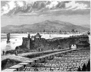 Junk Prints: View of Si-Ngan-Fou, China, 19th century. Artist: Weber