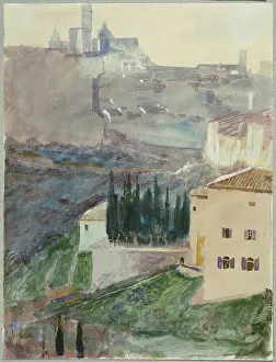 Tuscany Prints: View of Siena, 1889. Creator: Max Klinger